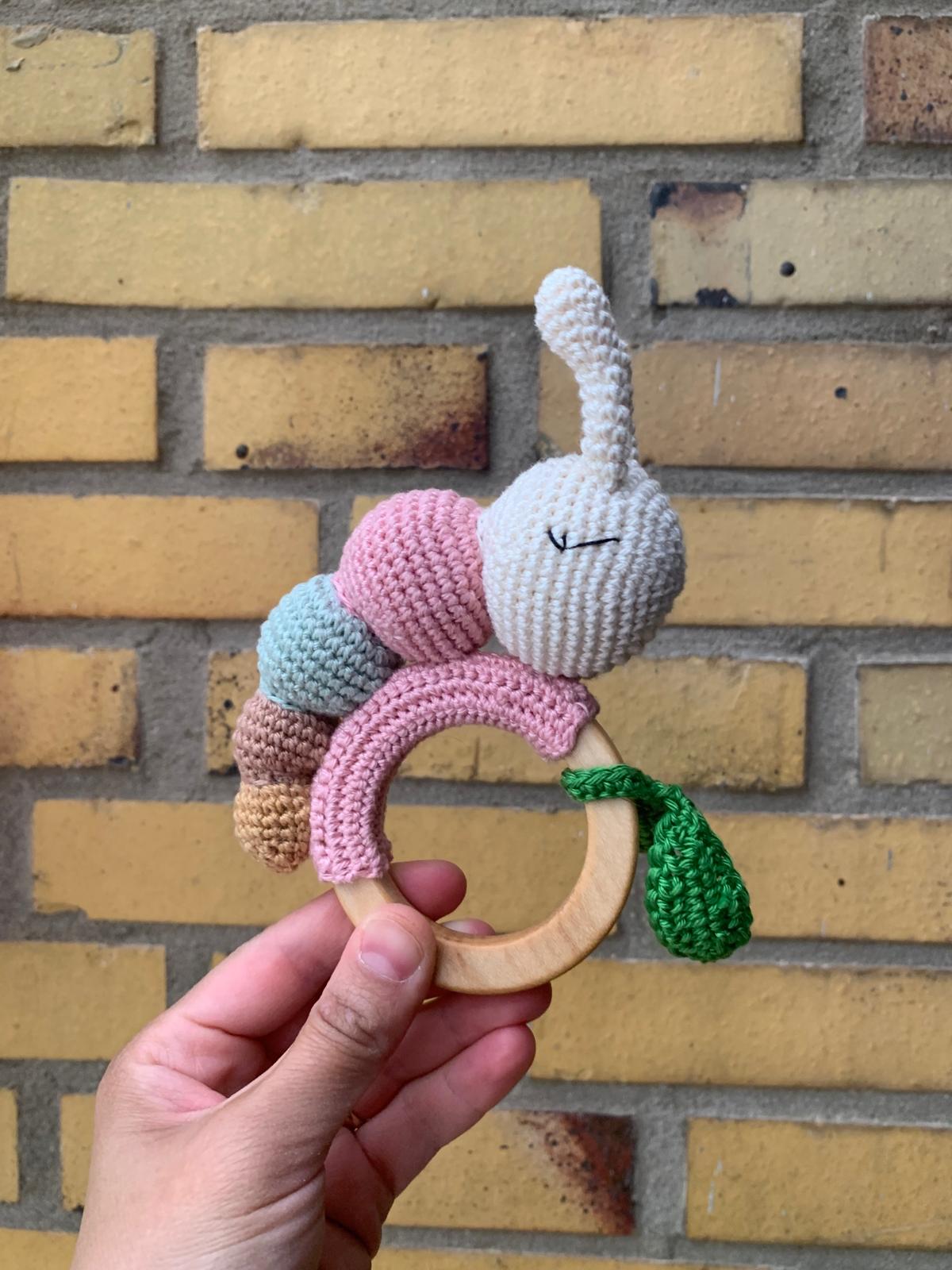 Baby-Rassel "Raupe" | Mit Beißring