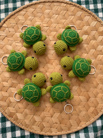 Schildkröte Schlüssel- & Taschenanhänger | Grün | Personalisierbar