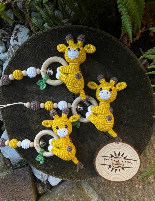 Kinderwagenanhänger "Giraffe" | Handgehäkelt