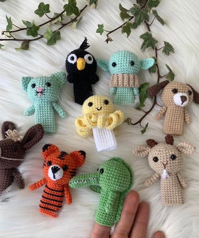 Fingerpuppen "Tierwelt" | Handgehäkelt